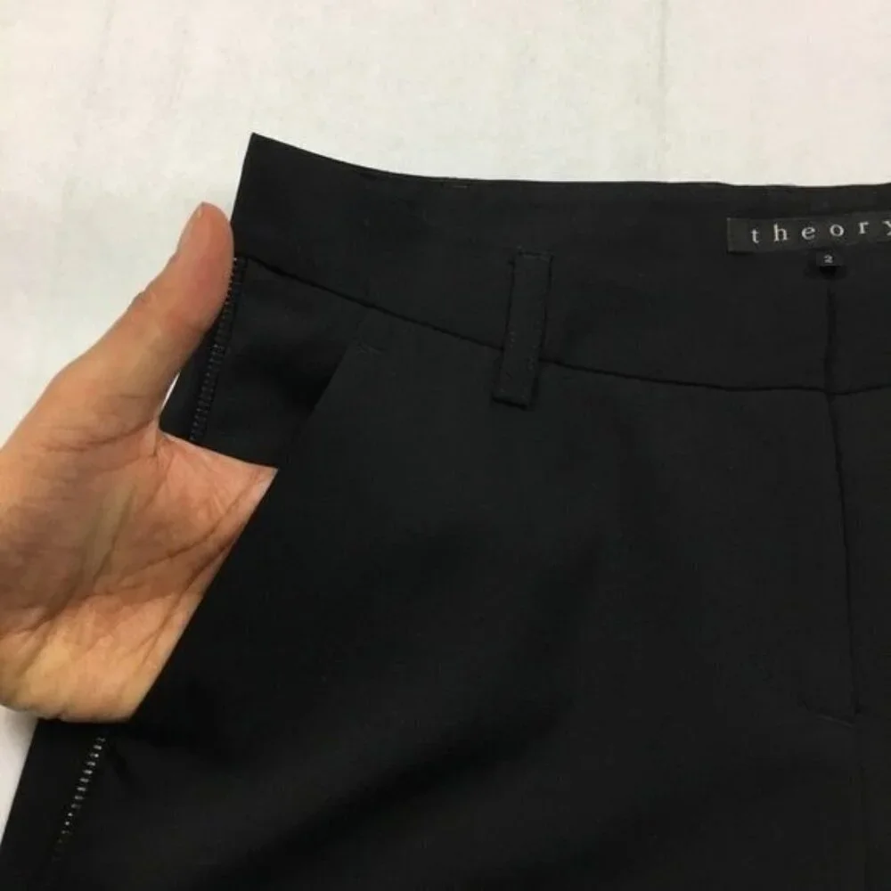 Theory Tassa Poet Wool Zipper Trim Slim Pant - Picture 3 of 8